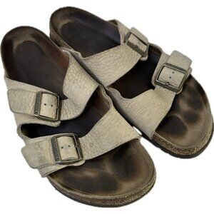 Birkenstock Arizona Men’s Cream Genuine Leather Sandal EU 44 US 11